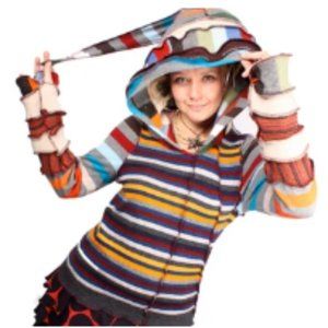 Original Authentic Katwise Upcycled Sweater with Fairy Hood